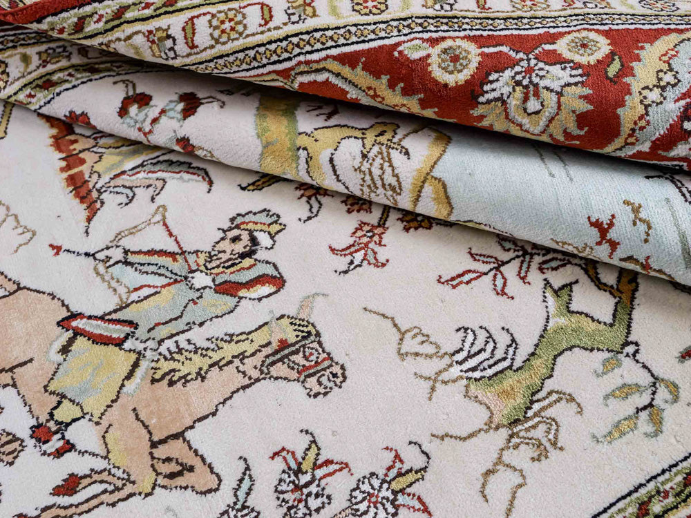 Seidenteppich - China Seide - 193 x 121 cm - beige