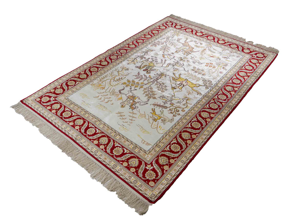 Seidenteppich - China Seide - 185 x 127 cm - beige