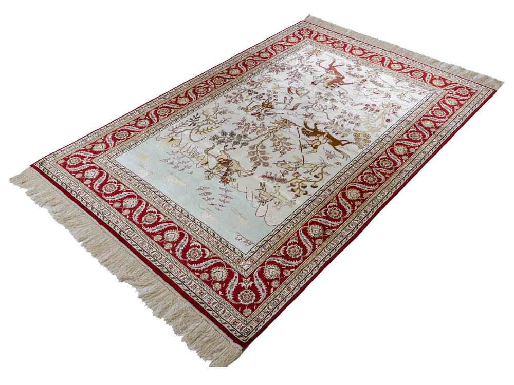 Seidenteppich - China Seide - 185 x 124 cm - beige
