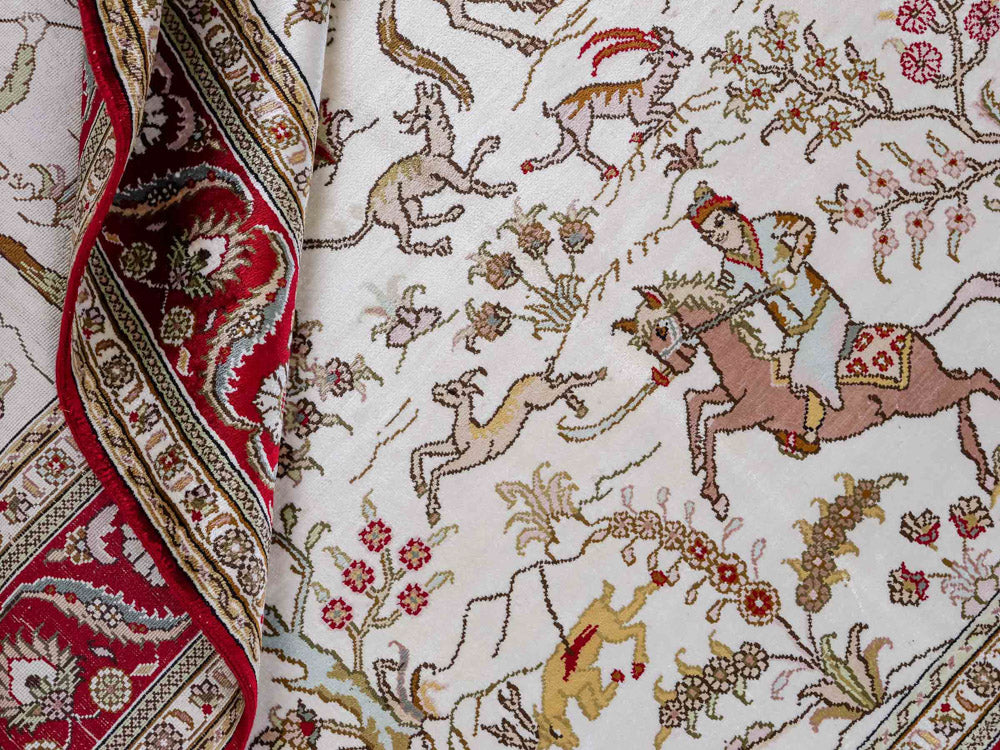 Seidenteppich - China Seide - 185 x 126 cm - beige