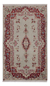 Kerman Teppich 123x214cm - Perserteppich - Rechteckig / Hellgrau / 123 x 214 cm Rechteckig