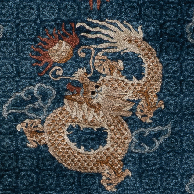 Seidenteppich - China Seide - 187 x 123 cm - blau