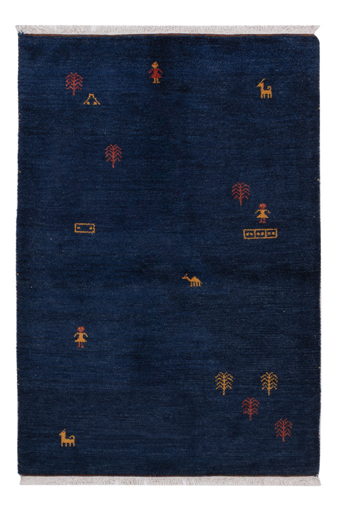 Gabbeh Teppich - Perser - 186 x 124 cm - dunkelblau