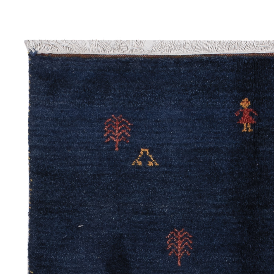 Gabbeh Teppich - Perser - 186 x 124 cm - dunkelblau