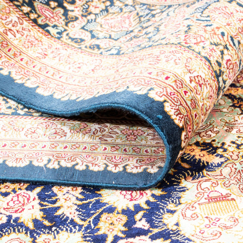 Seidenteppich - Ghom Seide - Premium - 152 x 102 cm - dunkelblau
