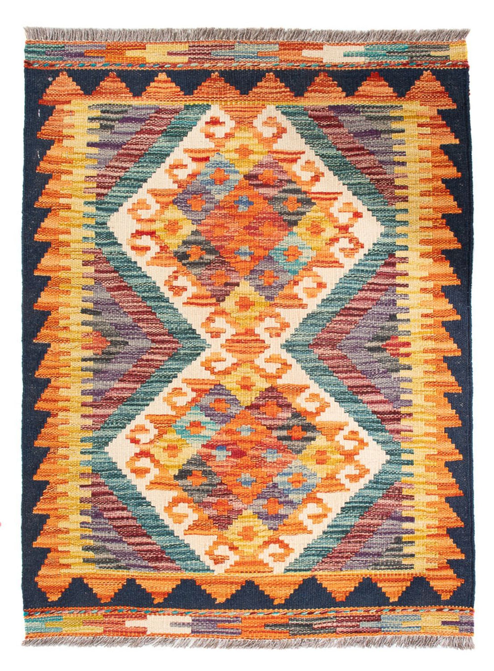 Kelim Teppich - Splash - 85 x 62 cm - mehrfarbig