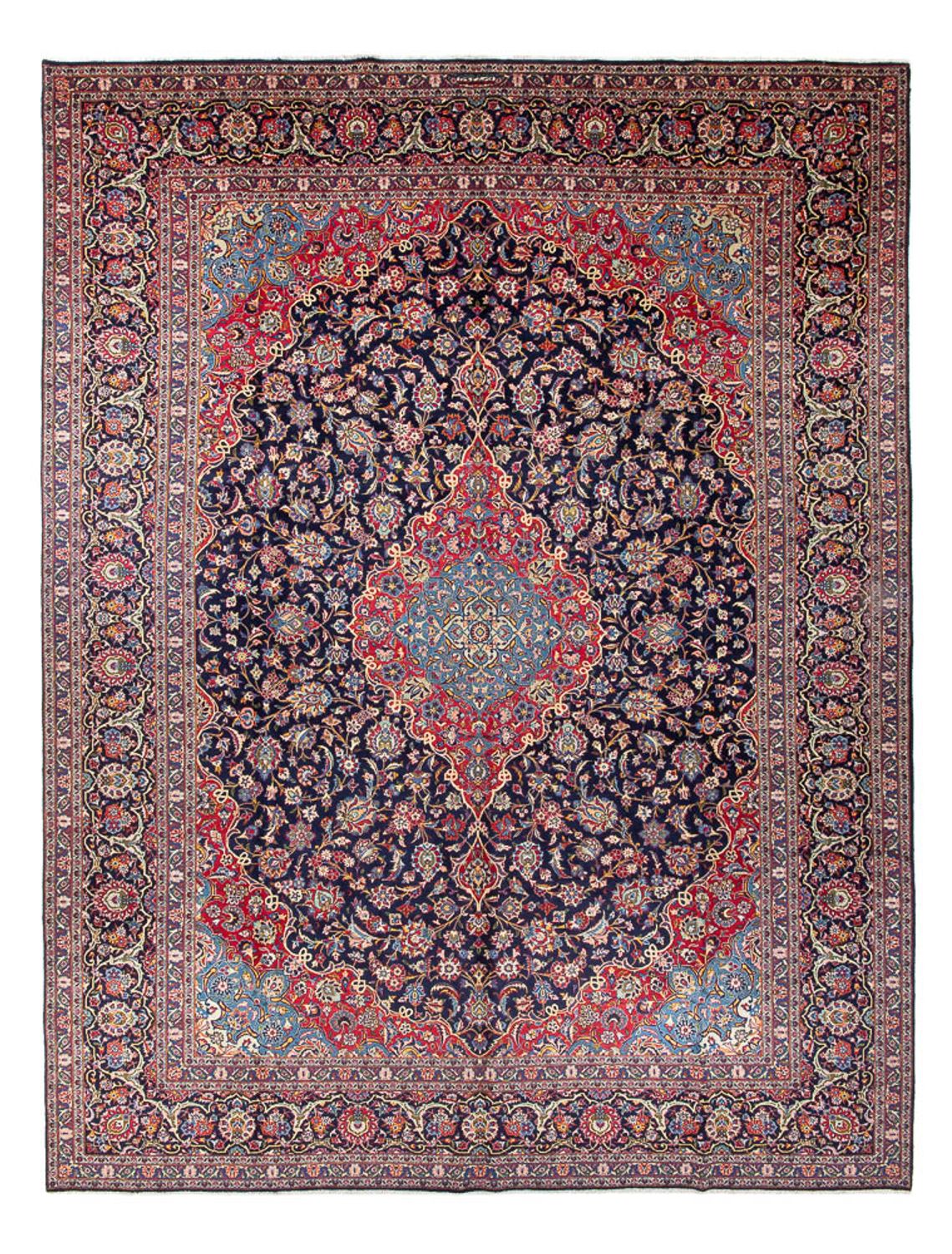 Perserteppich - Keshan - Antik - 410 x 298 cm - dunkelblau
