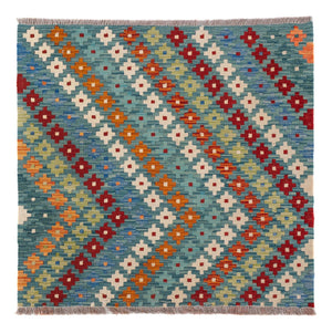 Kelim Teppich - Splash - 90 x 88 cm - mehrfarbig