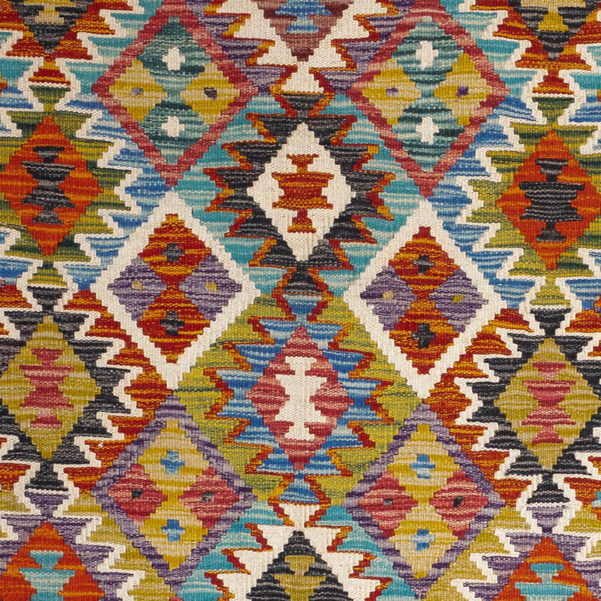 Kelim Teppich - Splash quadratisch  - 154 x 154 cm - mehrfarbig