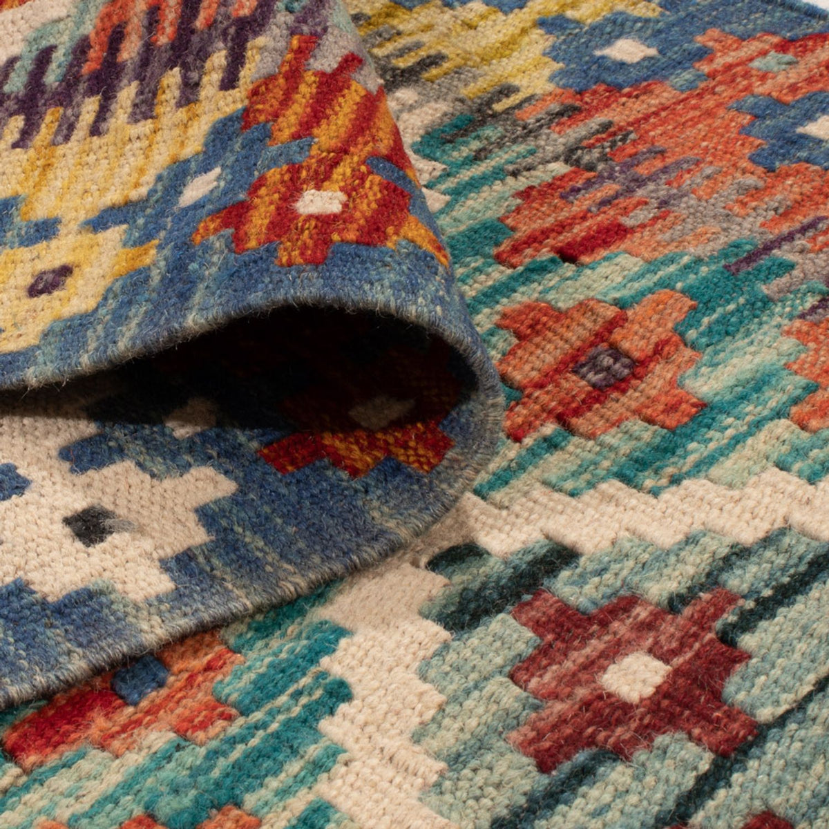 Läufer Kelim - Splash - 239 x 79 cm - mehrfarbig