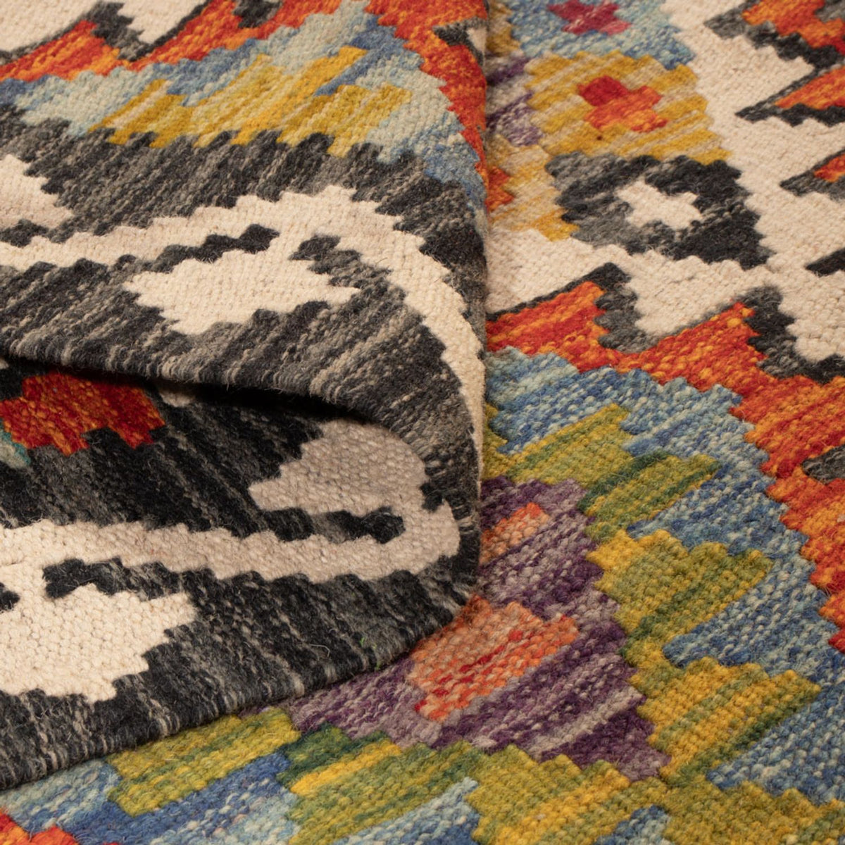 Läufer Kelim - Splash - 193 x 80 cm - mehrfarbig