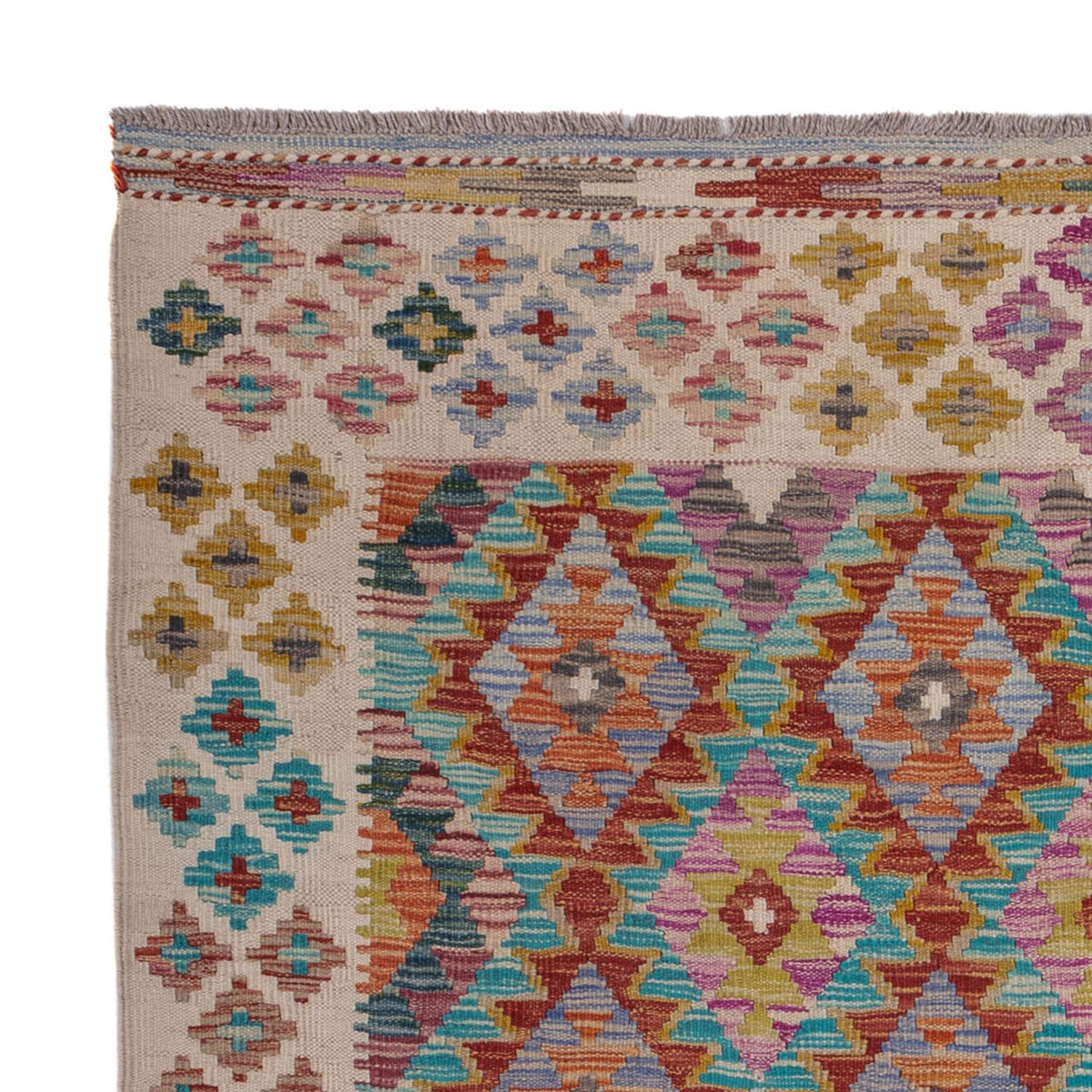 Kelim Teppich - Splash - 198 x 150 cm - mehrfarbig