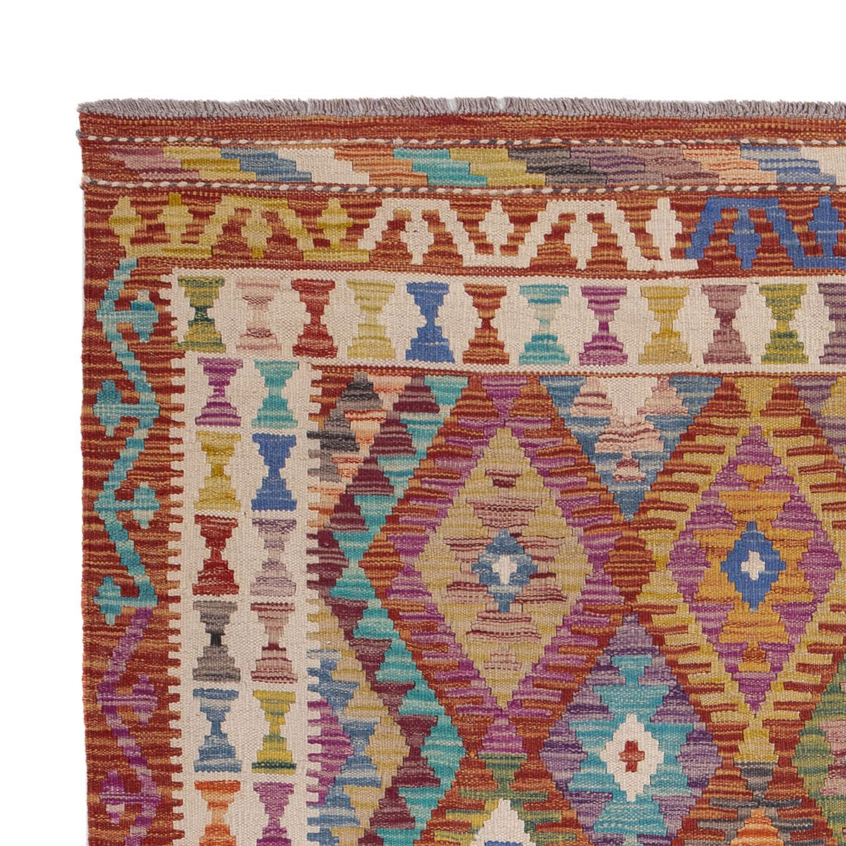 Kelim Teppich - Splash - 198 x 156 cm - mehrfarbig