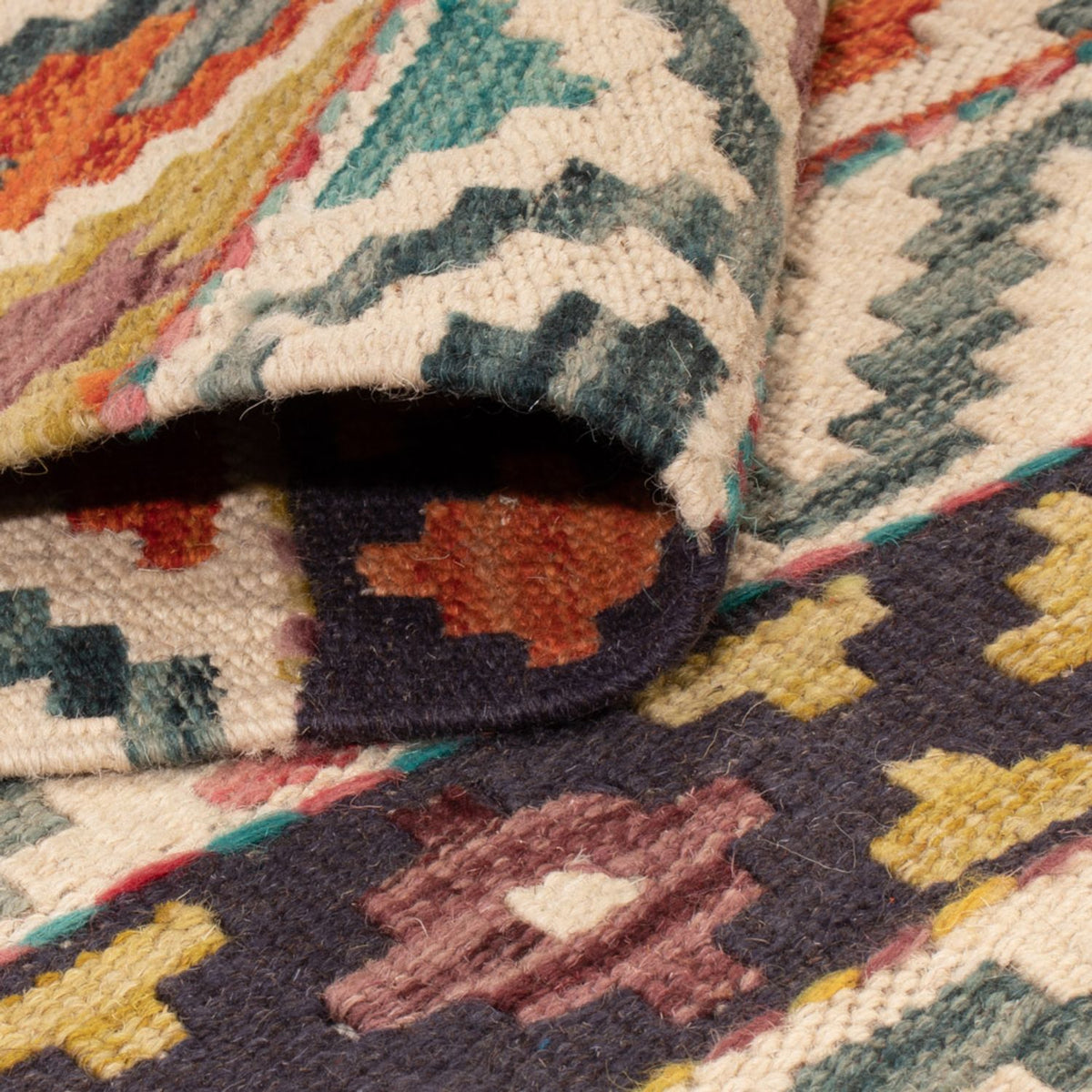 Kelim Teppich - Splash - 197 x 154 cm - mehrfarbig