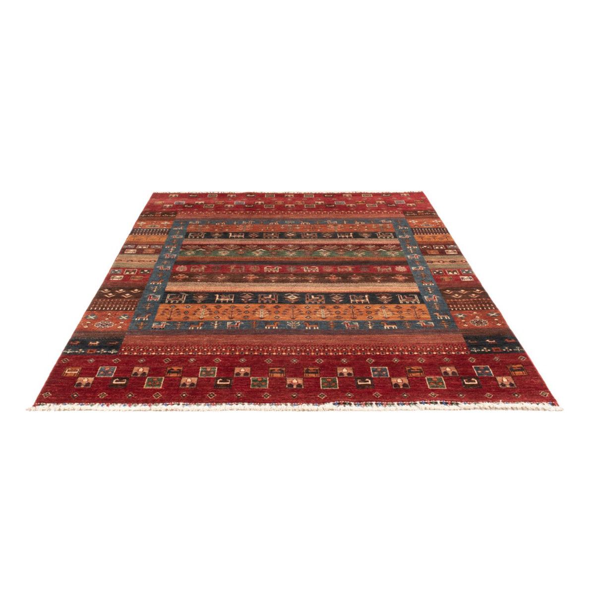 Gabbeh Teppich - Loribaft Perser - 244 x 176 cm - mehrfarbig