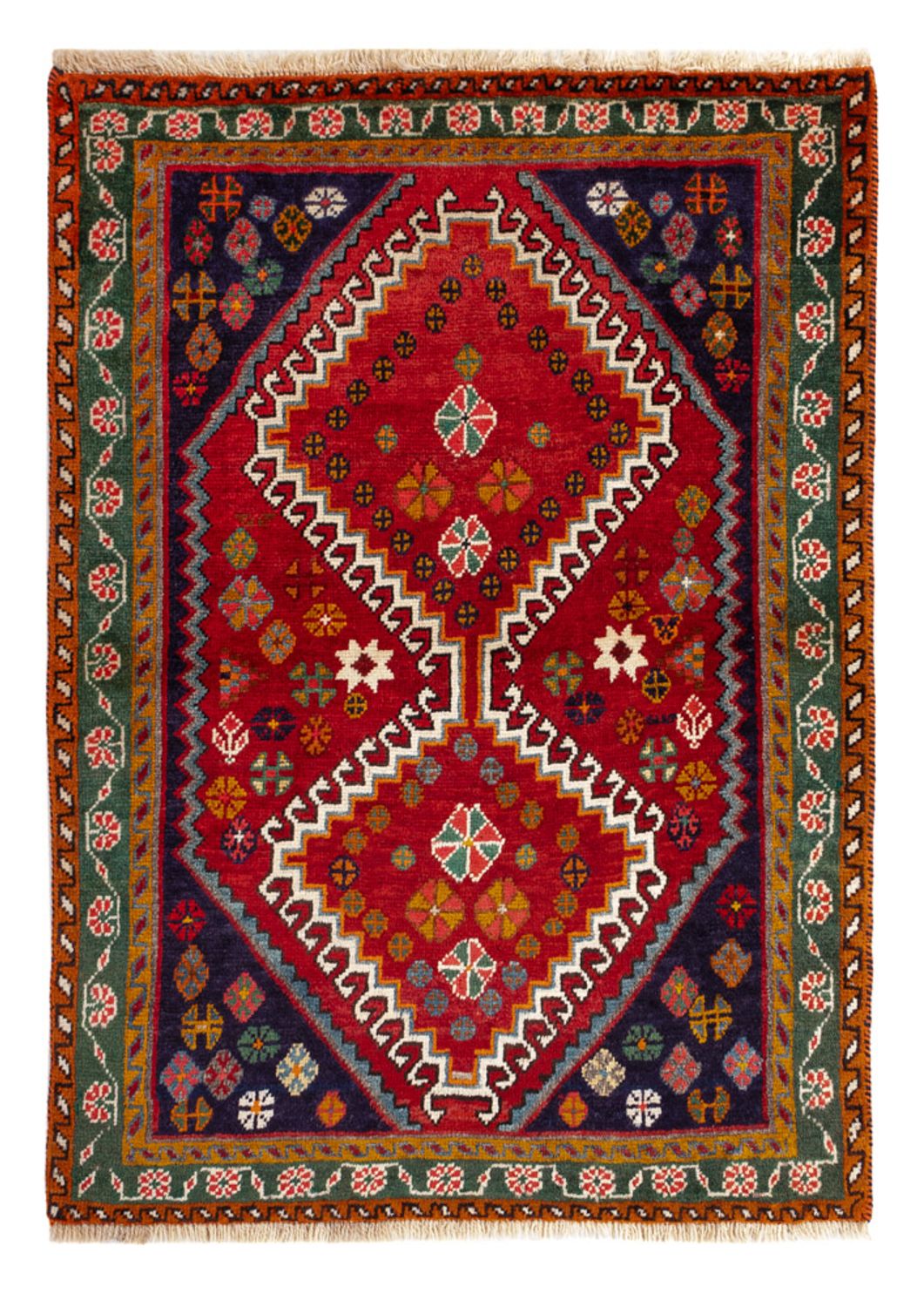 Perserteppich - Nomadic - 128 x 94 cm - rot