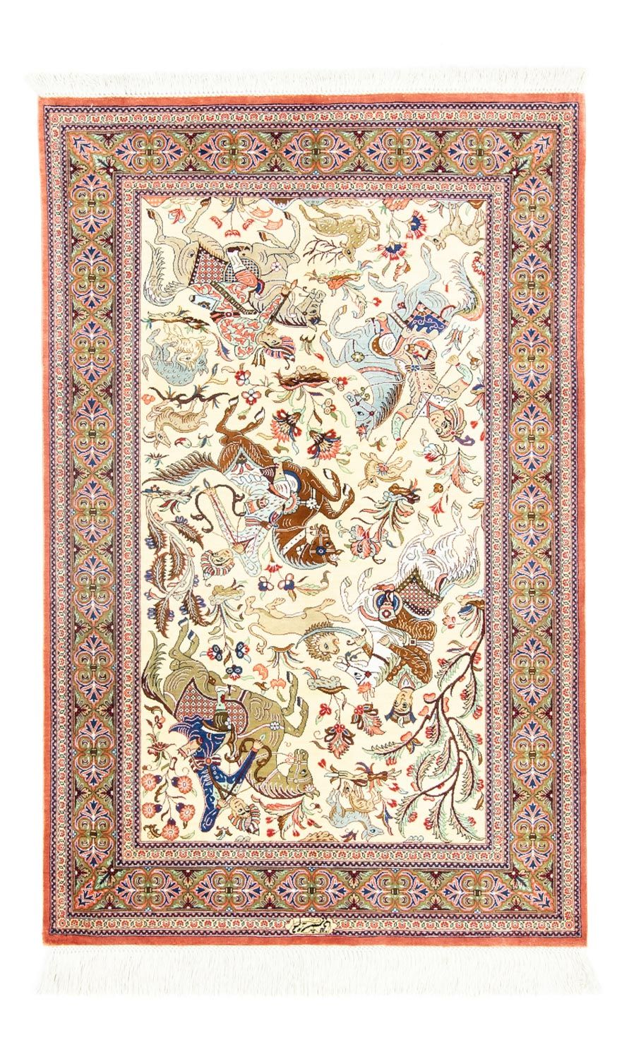 Seidenteppich - Ghom Seide - Premium 121 x 77 cm Teppichbrücke