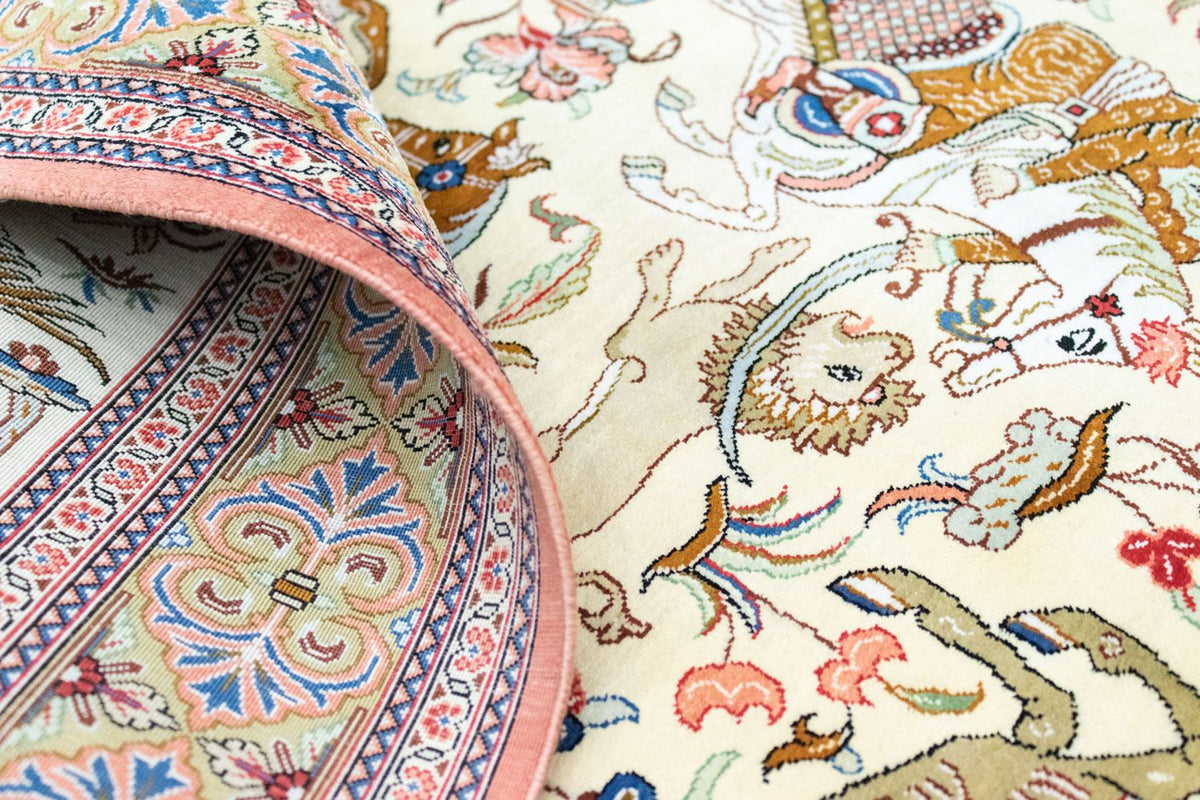 Seidenteppich - Ghom Seide - Premium 121 x 77 cm Teppichbrücke