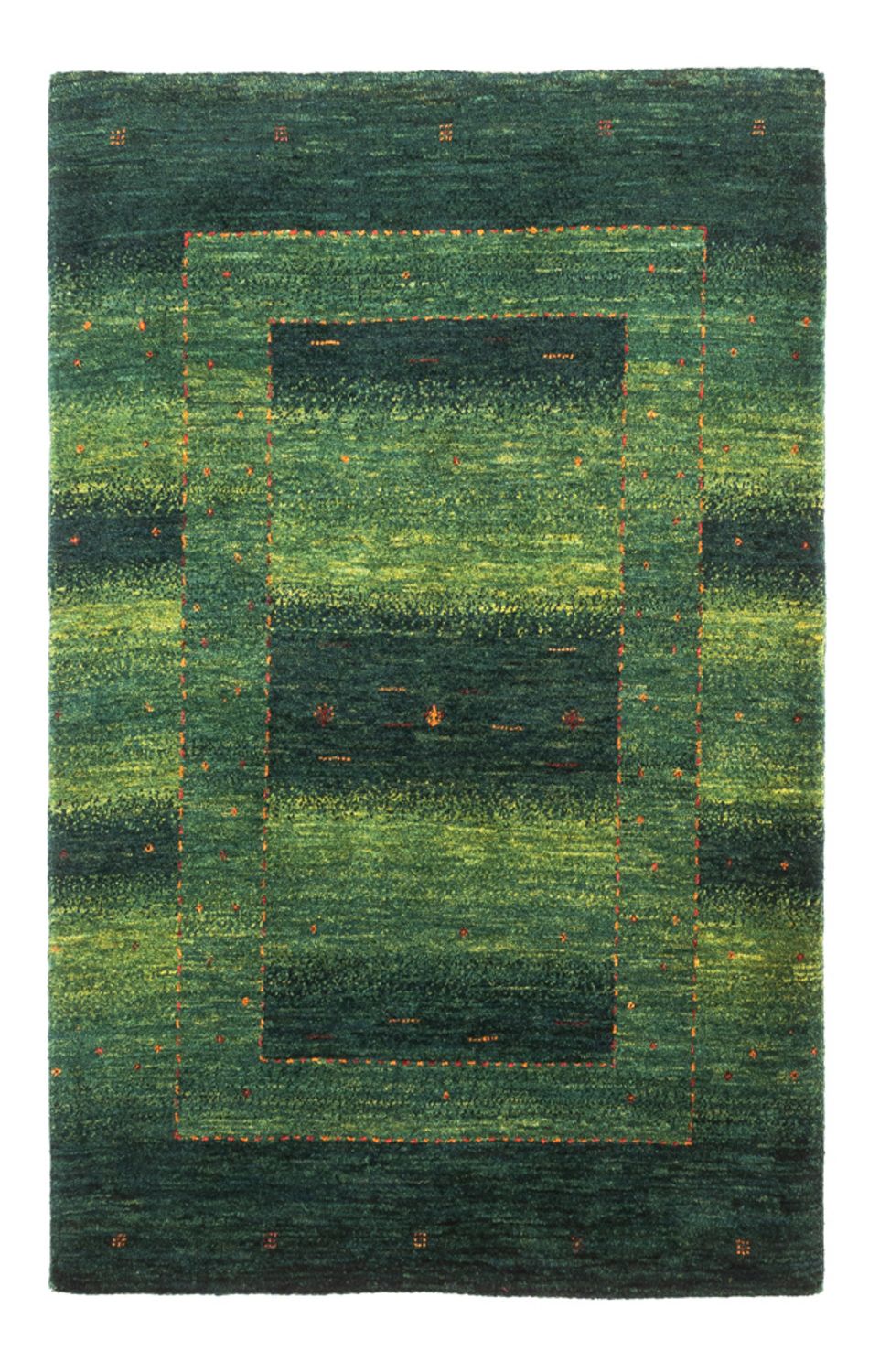 Gabbeh Teppich - Loribaft Perser - 134 x 85 cm - grün