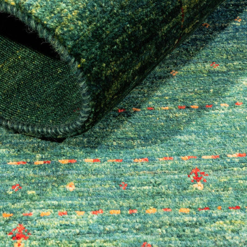 Gabbeh Teppich - Loribaft Perser - 129 x 82 cm - grün