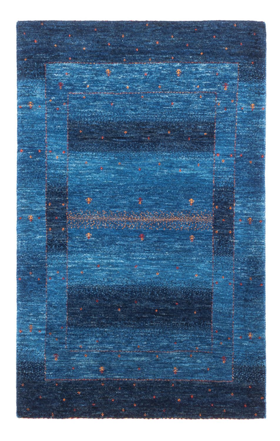 Gabbeh Teppich - Loribaft Perser - 129 x 85 cm - blau