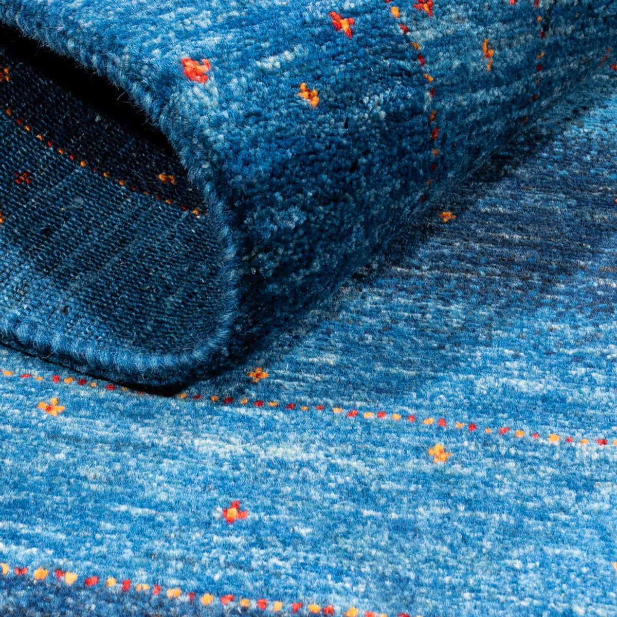 Gabbeh Teppich - Loribaft Perser - 129 x 85 cm - blau