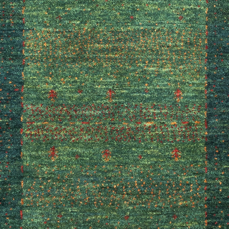 Gabbeh Teppich - Loribaft Perser - 132 x 85 cm - grün