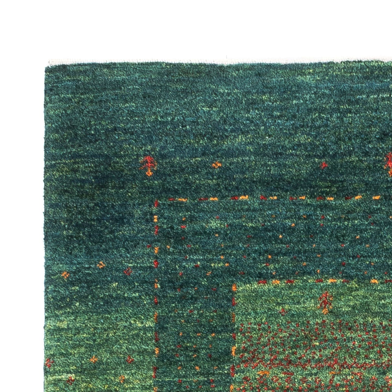 Gabbeh Teppich - Loribaft Perser - 132 x 85 cm - grün