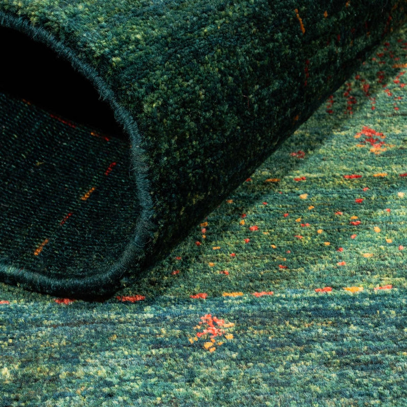 Gabbeh Teppich - Loribaft Perser - 132 x 85 cm - grün