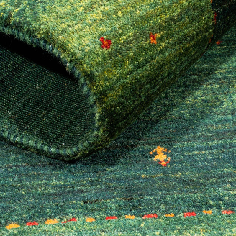 Gabbeh Teppich - Loribaft Perser - 128 x 80 cm - grün