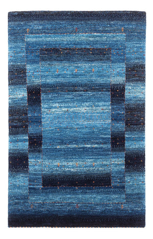 Gabbeh Teppich - Loribaft Perser - 129 x 84 cm - blau
