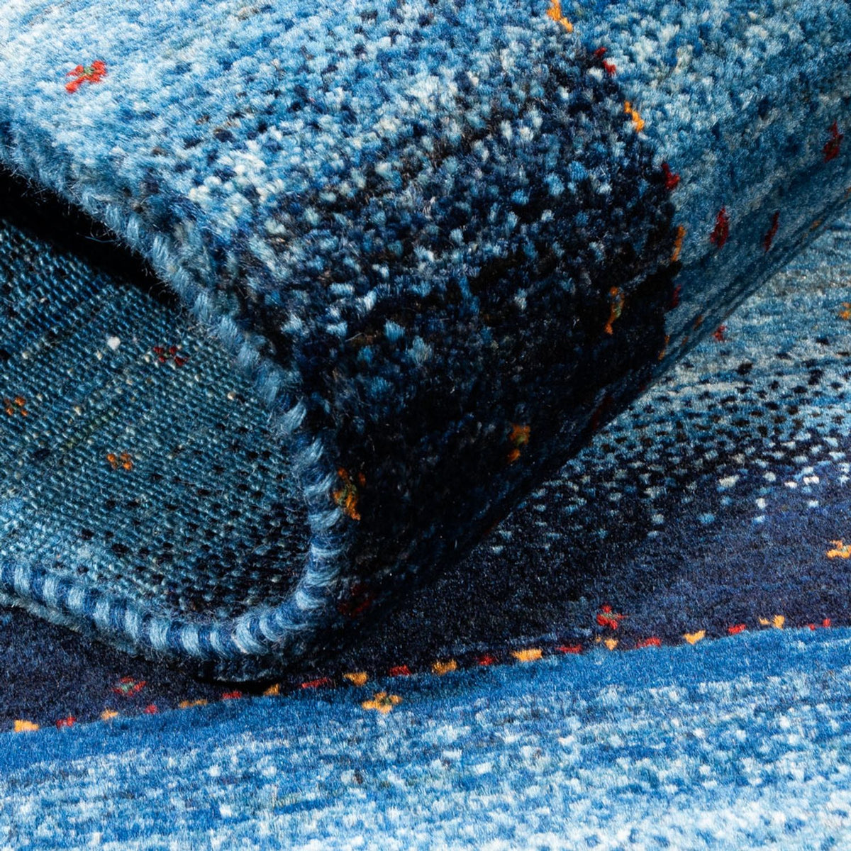 Gabbeh Teppich - Loribaft Perser - 129 x 84 cm - blau