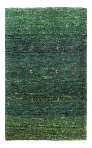 Gabbeh Teppich - Loribaft Perser - 136 x 87 cm - grün