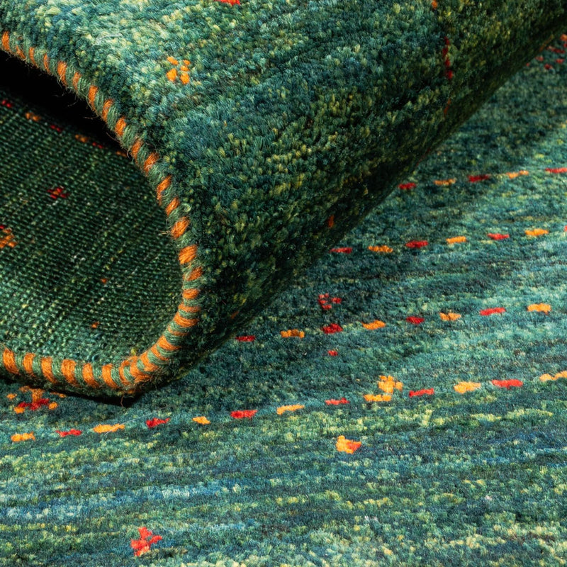 Gabbeh Teppich - Loribaft Perser - 125 x 86 cm - grün