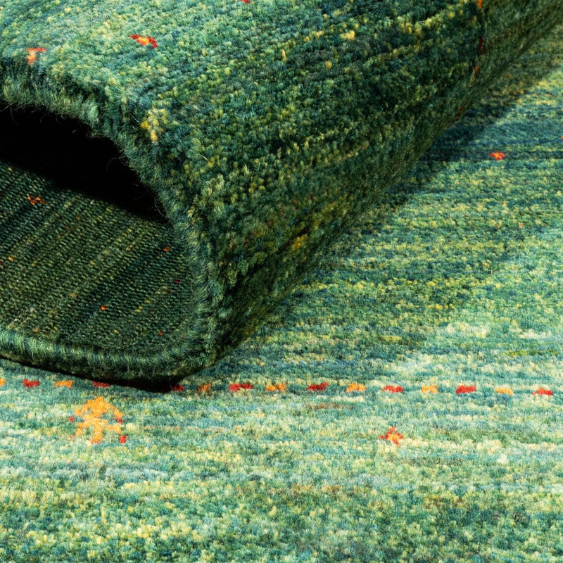 Gabbeh Teppich - Loribaft Perser - 133 x 83 cm - grün