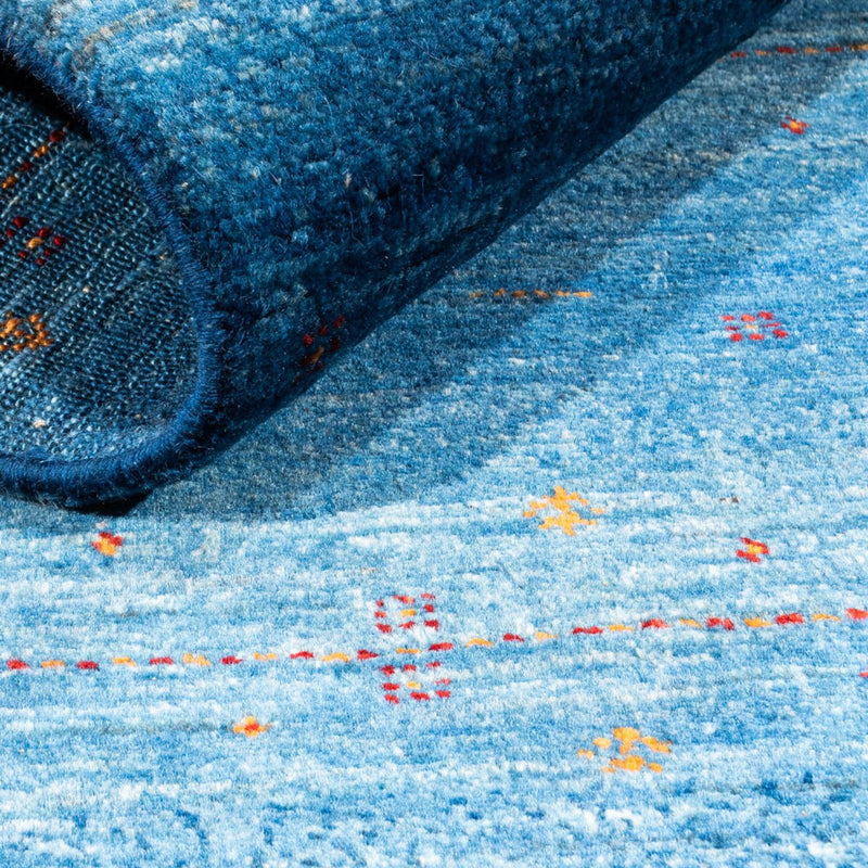 Gabbeh Teppich - Loribaft Perser - 131 x 85 cm - blau