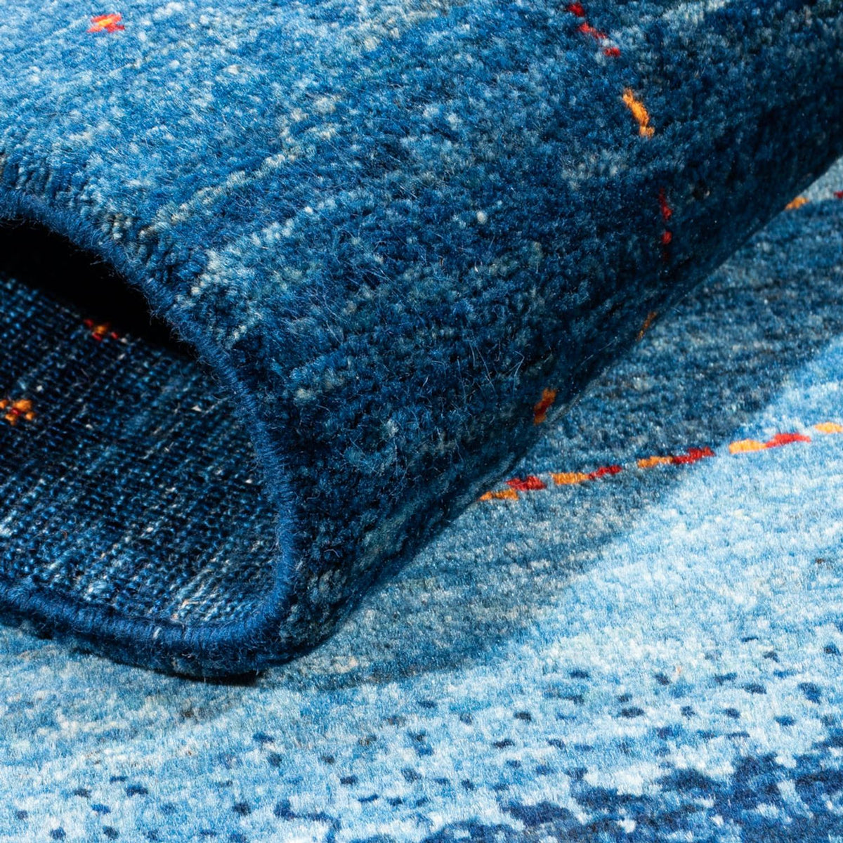 Gabbeh Teppich - Loribaft Perser - 122 x 83 cm - blau