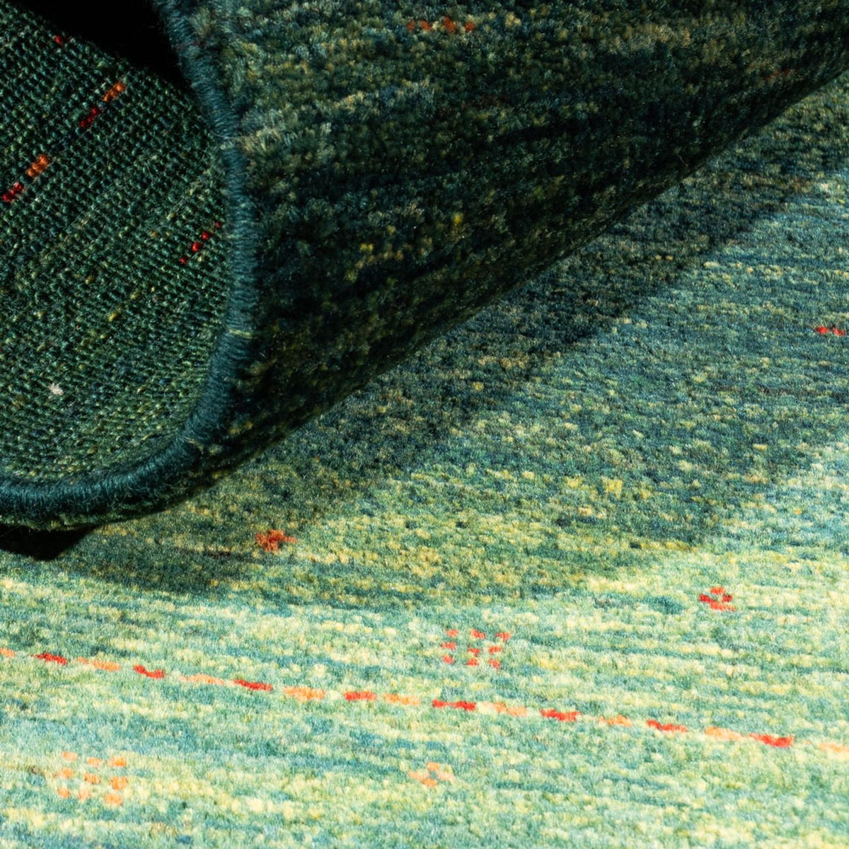Gabbeh Teppich - Loribaft Perser - 123 x 78 cm - grün