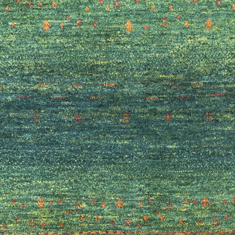 Gabbeh Teppich - Loribaft Perser - 110 x 82 cm - grün