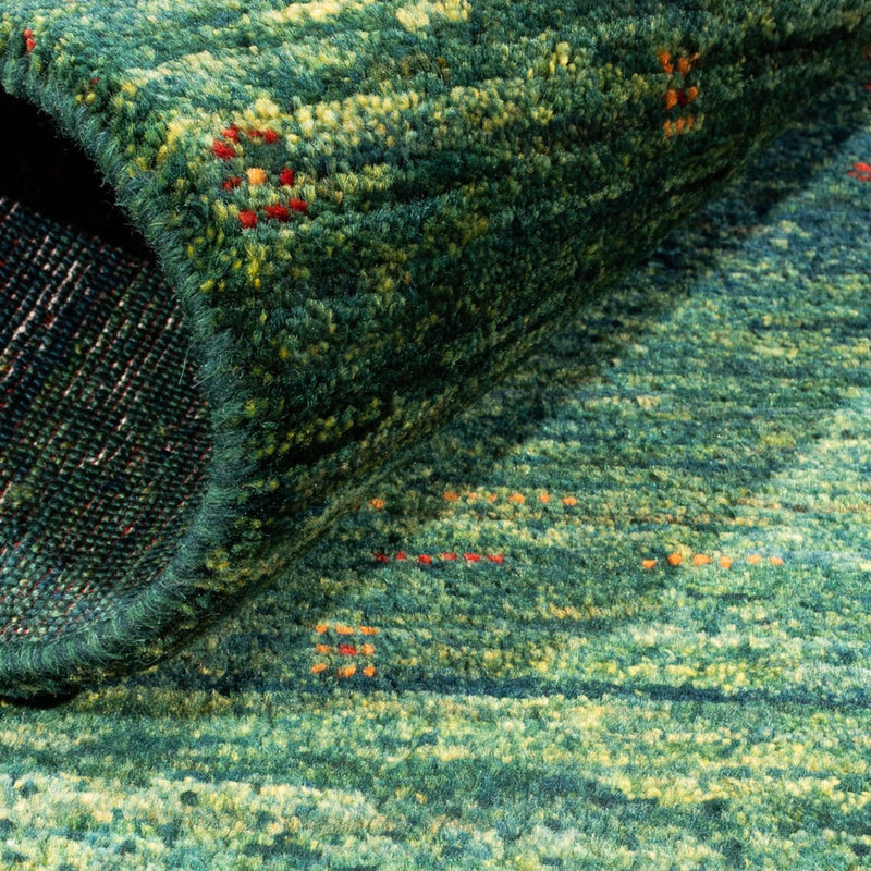 Gabbeh Teppich - Loribaft Perser - 110 x 81 cm - grün