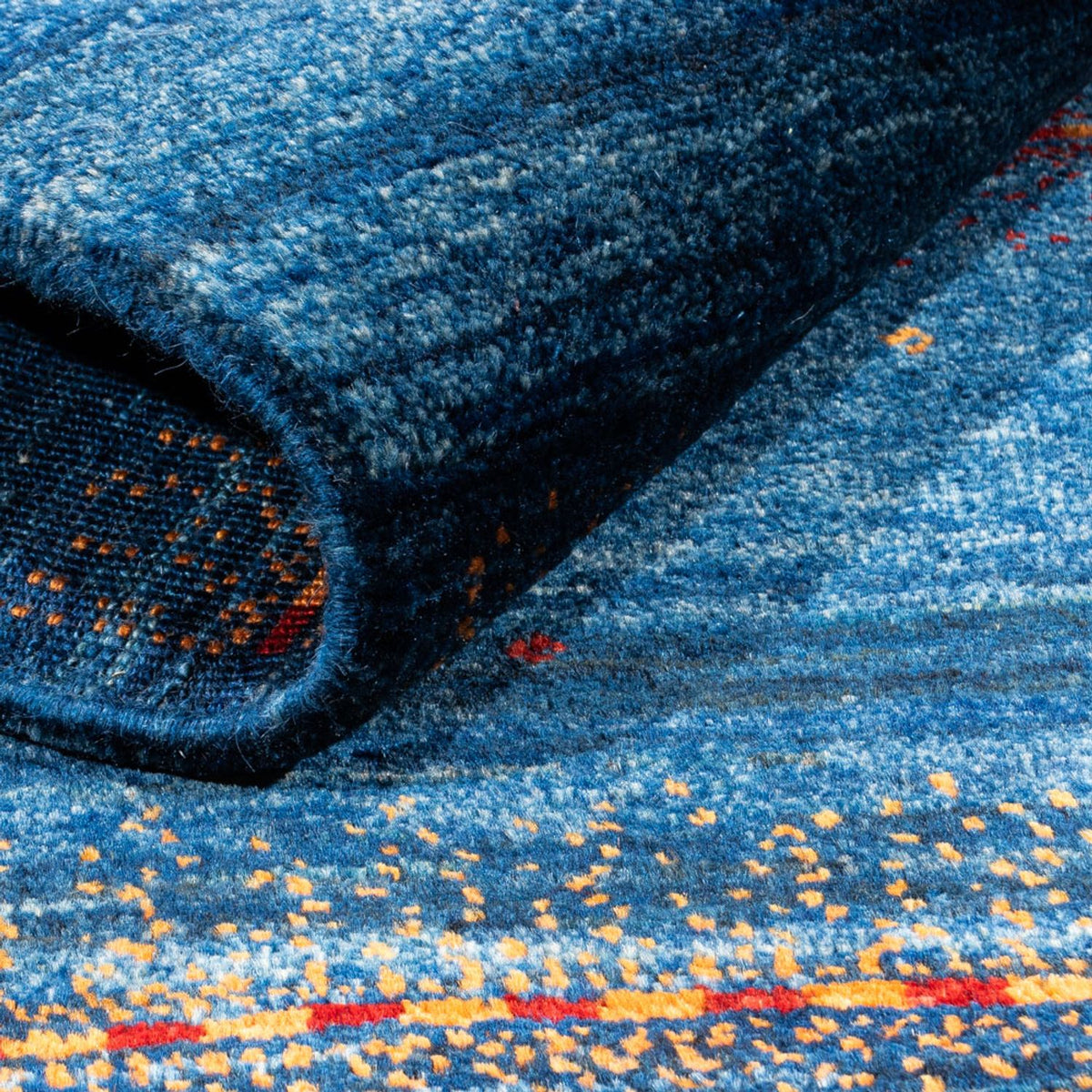 Gabbeh Teppich - Loribaft Perser - 136 x 85 cm - blau