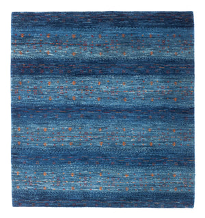 Gabbeh Teppich - Loribaft Perser - 112 x 100 cm - blau