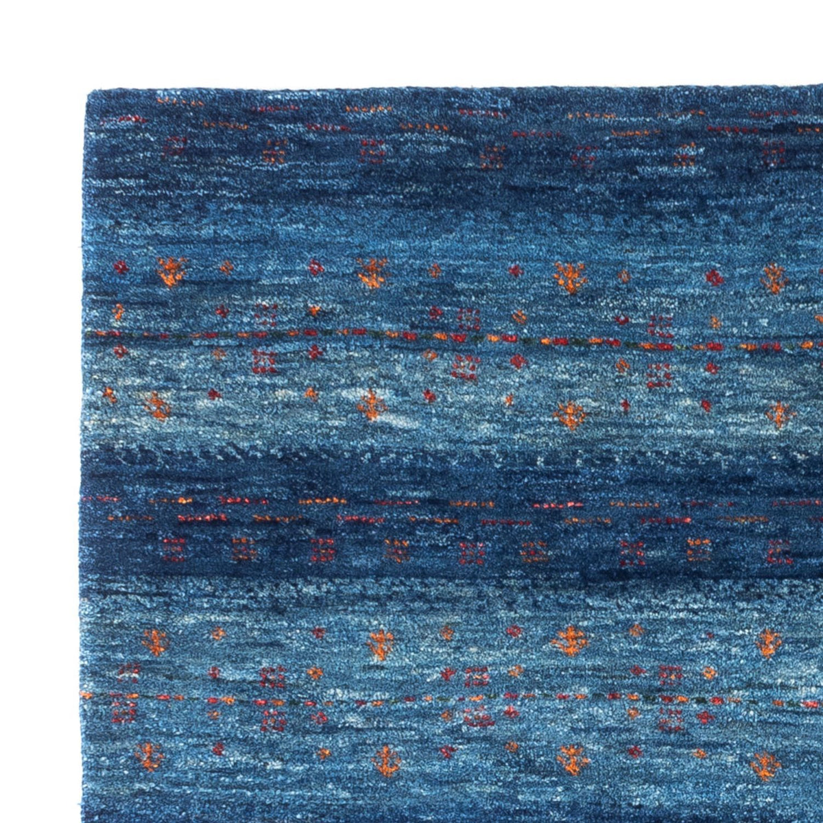 Gabbeh Teppich - Loribaft Perser - 112 x 100 cm - blau