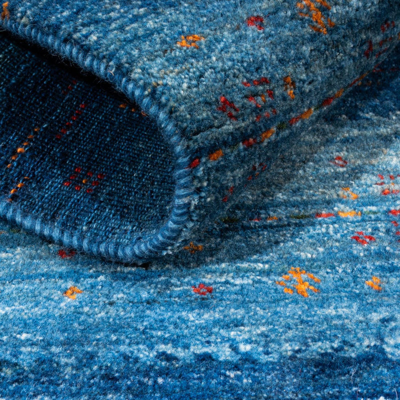 Gabbeh Teppich - Loribaft Perser - 112 x 100 cm - blau