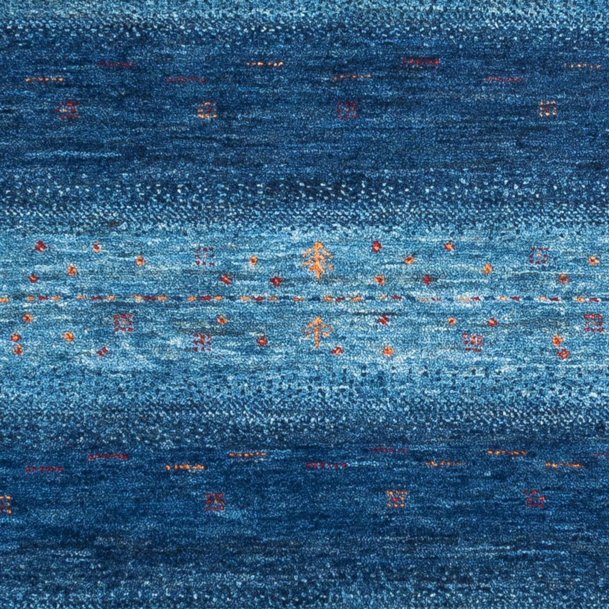 Gabbeh Teppich - Loribaft Perser - 116 x 92 cm - blau