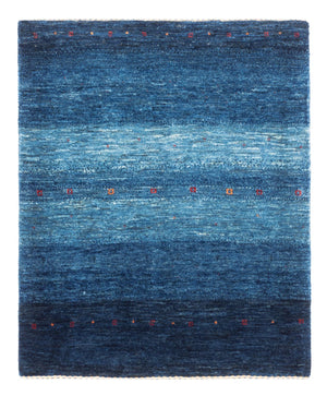 Gabbeh Teppich - Loribaft Perser - 108 x 88 cm - blau