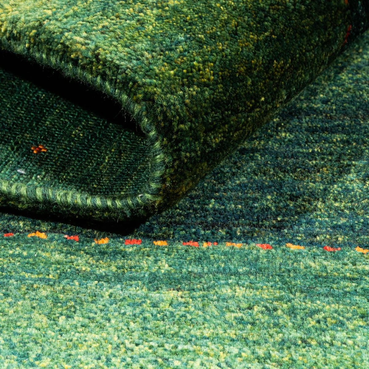 Gabbeh Teppich - Loribaft Perser - 186 x 126 cm - grün