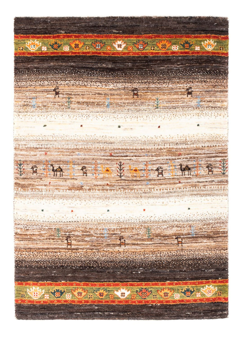 Gabbeh Teppich - Loribaft Perser - 122 x 82 cm - grau