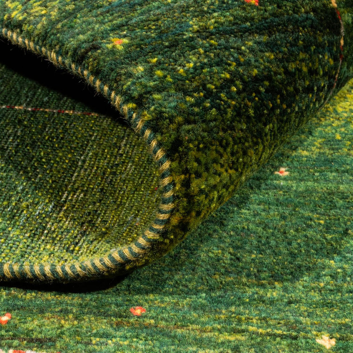 Gabbeh Teppich - Loribaft Perser - 176 x 120 cm - grün