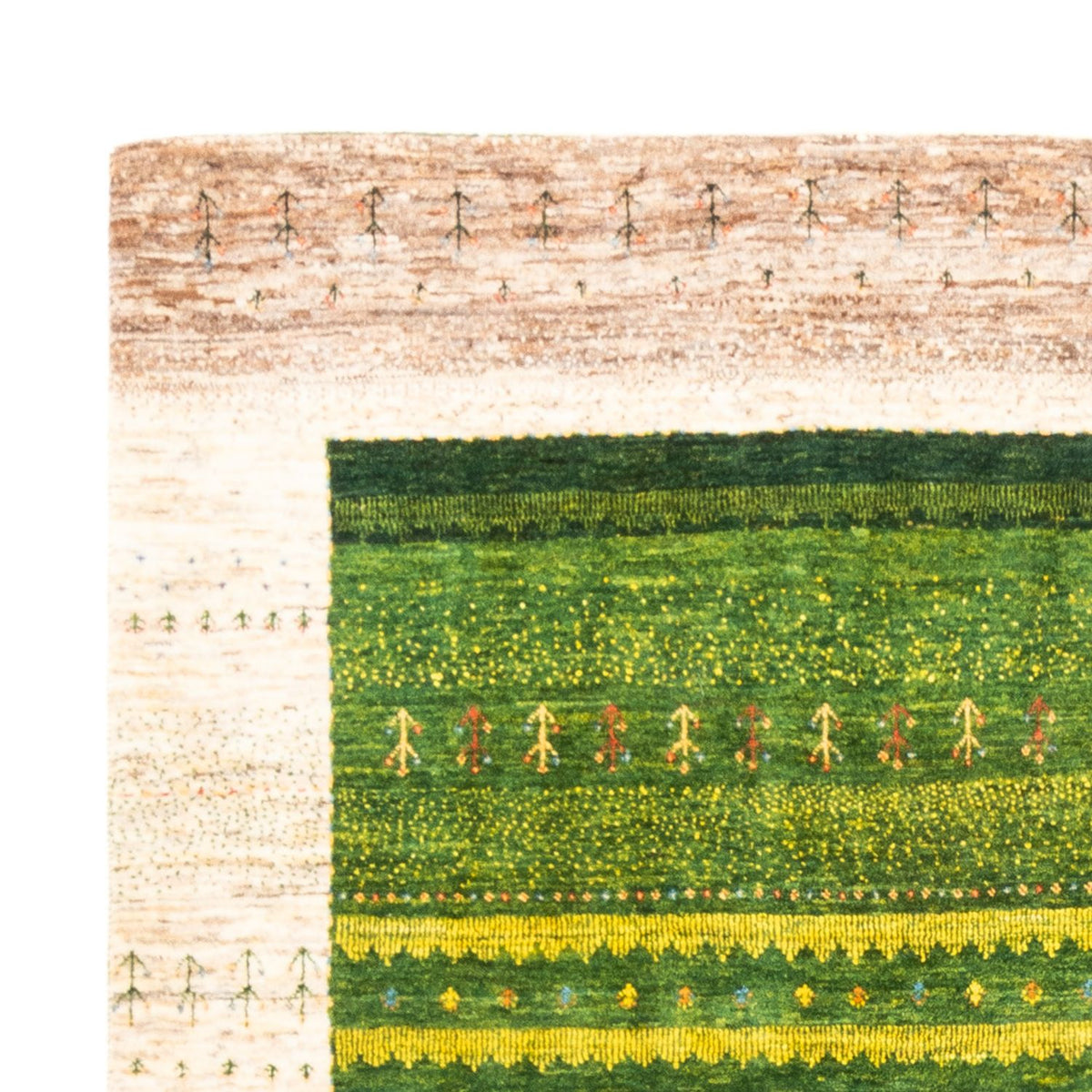 Gabbeh Teppich - Loribaft Perser - 238 x 180 cm - grün